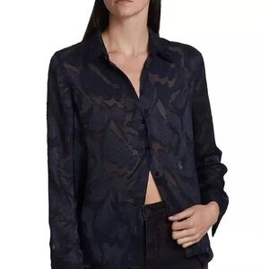 L'Agence Paisley Jacquard Laurent Button Front Blouse S NWT